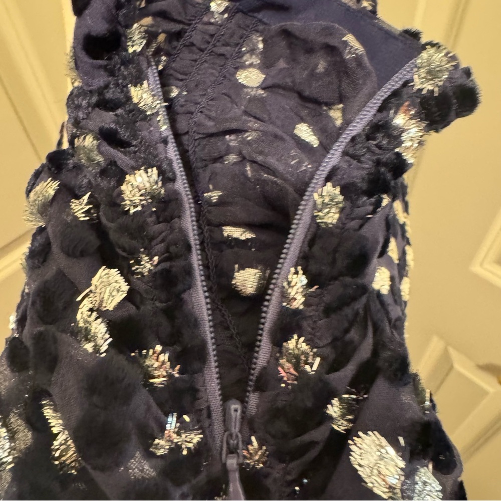 Kate Spade Navy and silver metallic Long Sleeve Dress - Picture 9 of 9